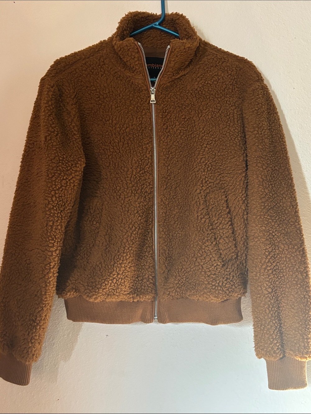 Ambiance Outerwear Brown Sherpa Teddy Bomber Jacket Size S